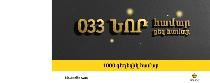 Красивые номера Beeline с кодом 033 можно приобрести со скидкой в Армении